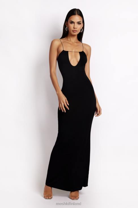 Meshki kirsty strappy ympyräleikkaus maxi mekko 40RL452 vaatetus musta