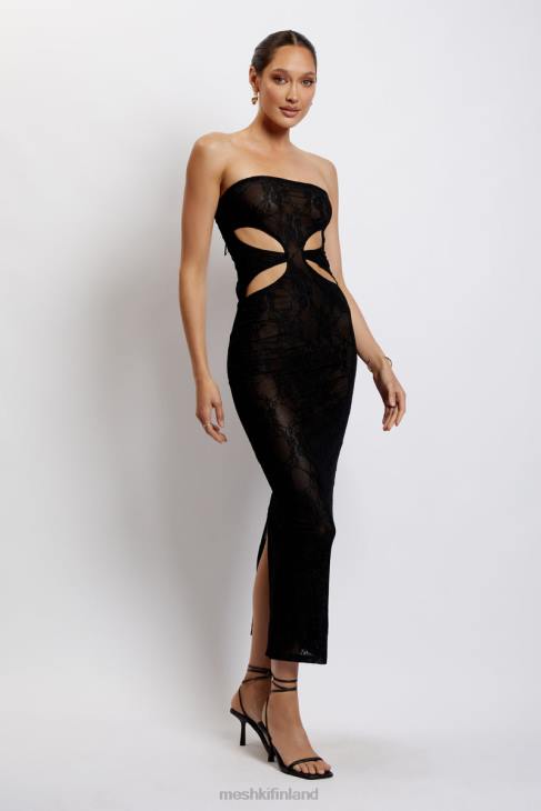 Meshki krista leikattu bandeau maxi -mekko 40RL722 vaatetus musta