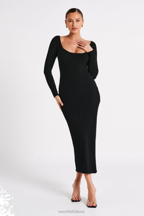 Meshki zinnia knit maximekko halkiolla 40RL64 vaatetus musta