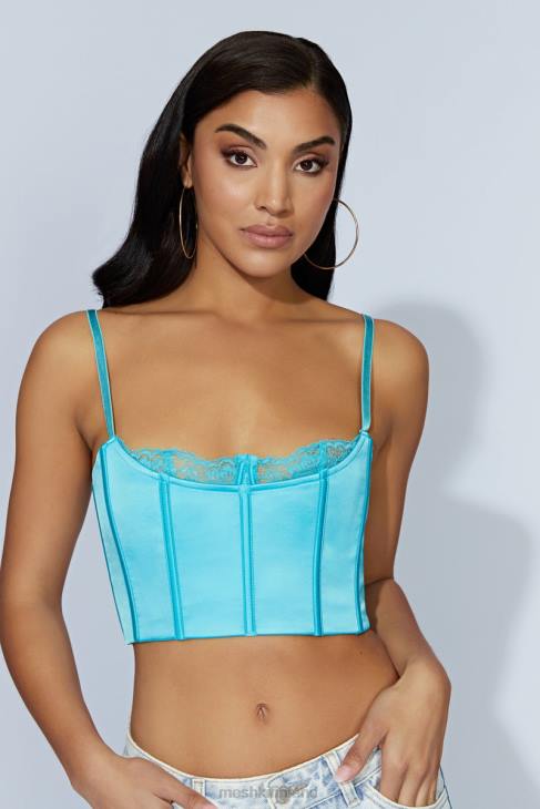 Meshki lake lace cami crop top 40RL1048 vaatetus akvamariini
