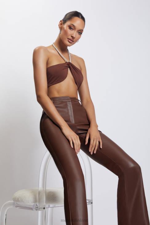 Meshki lea diamante ketju riimu kaula crop top 40RL1117 vaatetus suklaa