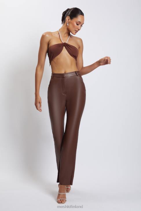 Meshki lea diamante ketju riimu kaula crop top 40RL1117 vaatetus suklaa