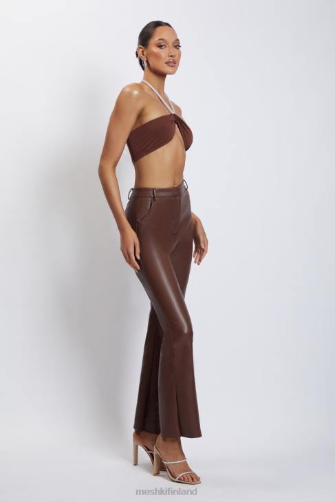 Meshki lea diamante ketju riimu kaula crop top 40RL1117 vaatetus suklaa