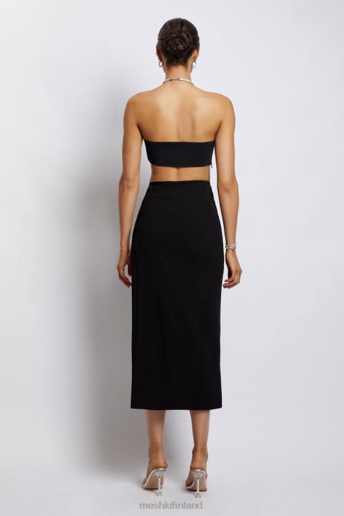 Meshki lea diamante ketju riimu kaula crop top 40RL1132 vaatetus musta