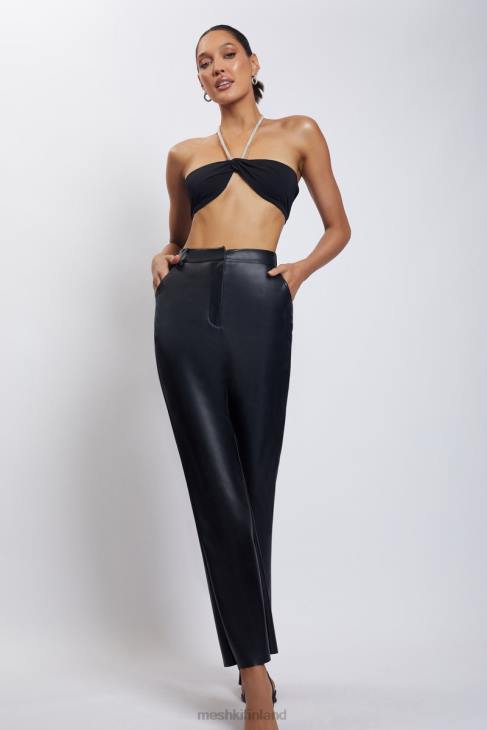 Meshki lea diamante ketju riimu kaula crop top 40RL1132 vaatetus musta