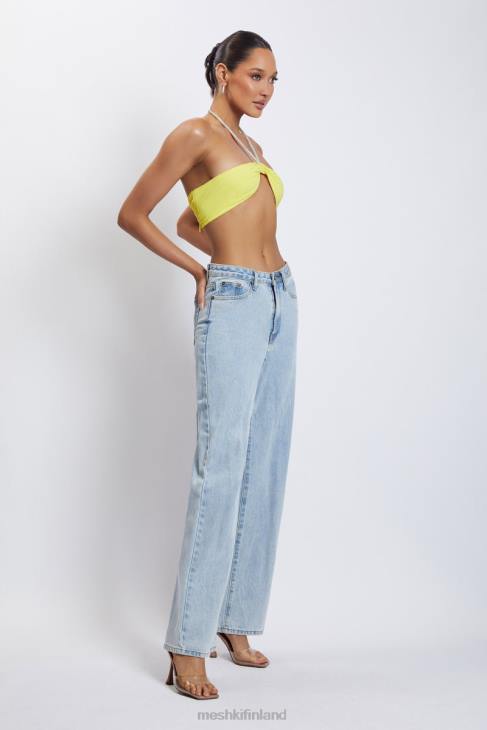 Meshki lea diamante ketju riimu kaula crop top 40RL1142 vaatetus keltainen