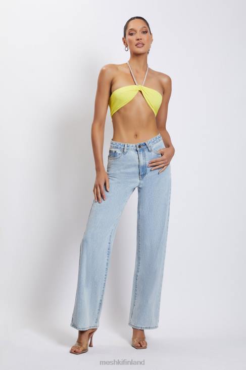 Meshki lea diamante ketju riimu kaula crop top 40RL1142 vaatetus keltainen