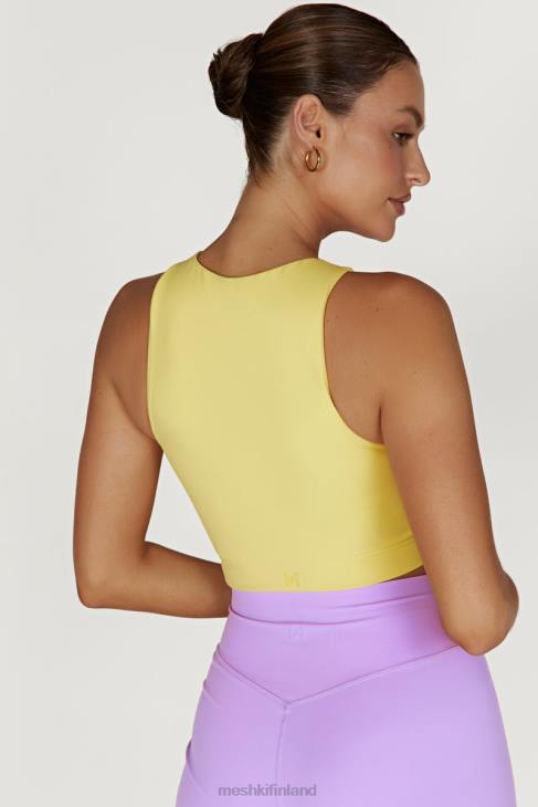 Meshki lori kaksisävyinen Racer crop toppi 40RL1075 vaatetus lila/keltainen