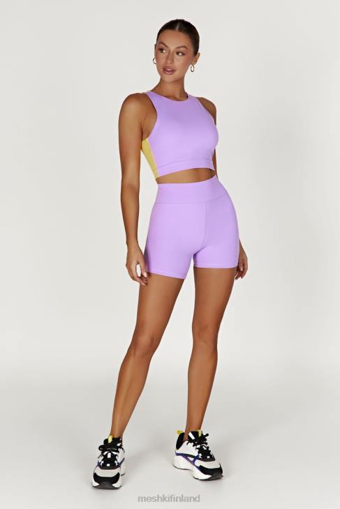 Meshki lori kaksisävyinen Racer crop toppi 40RL1075 vaatetus lila/keltainen