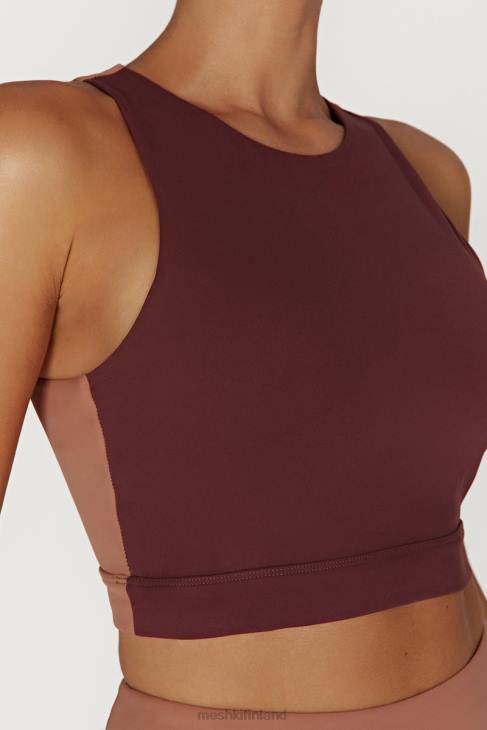 Meshki lori kaksisävyinen Racer crop toppi 40RL1094 vaatetus mahonki/rusketus