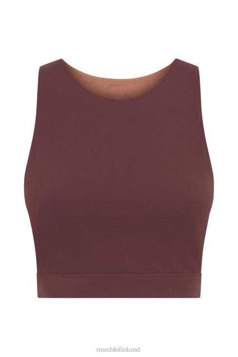Meshki lori kaksisävyinen Racer crop toppi 40RL1094 vaatetus mahonki/rusketus