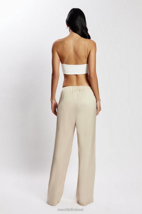 Meshki montana ruched leikattu crop top 40RL1158 vaatetus valkoinen