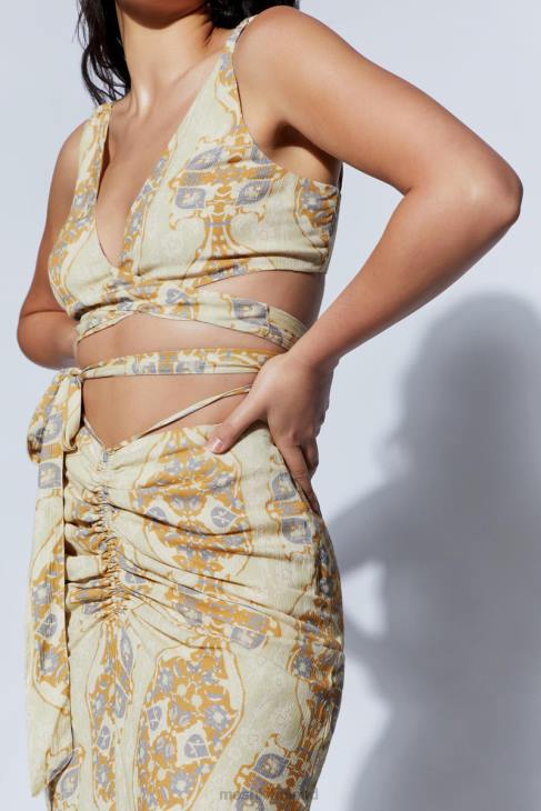 Meshki ramona toiminnallinen wrap crop toppi 40RL1127 vaatetus persialainen printti