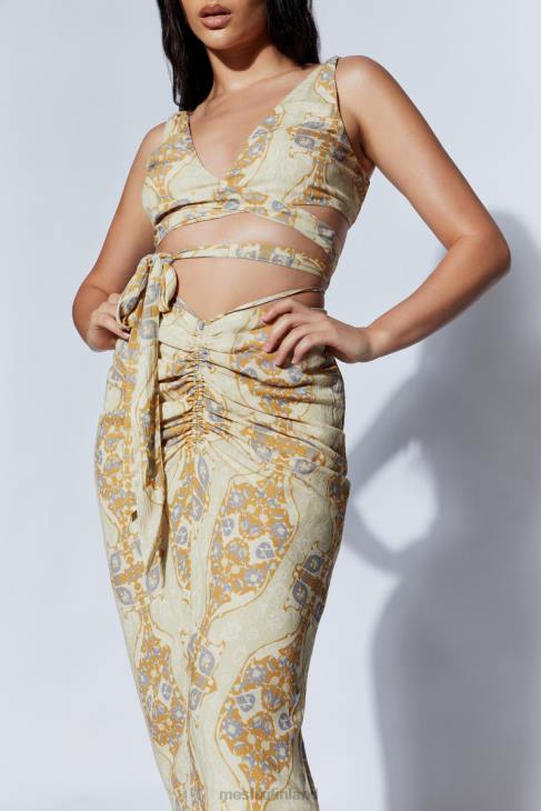 Meshki ramona toiminnallinen wrap crop toppi 40RL1127 vaatetus persialainen printti