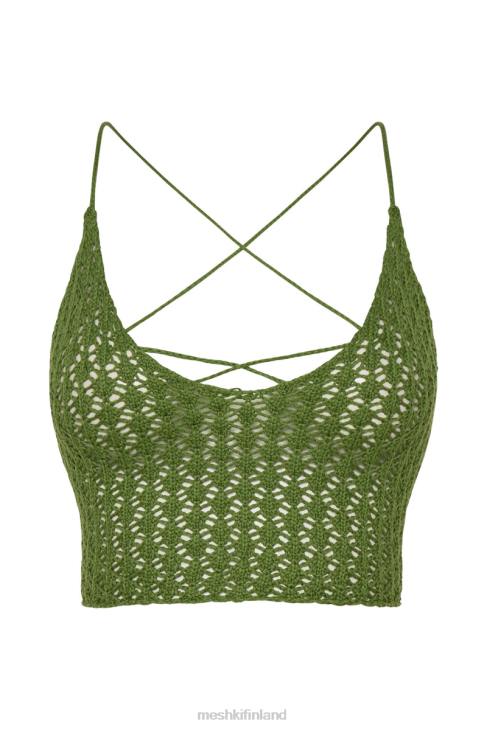 Meshki rosella-virkattu crop toppi 40RL1187 vaatetus vihreä