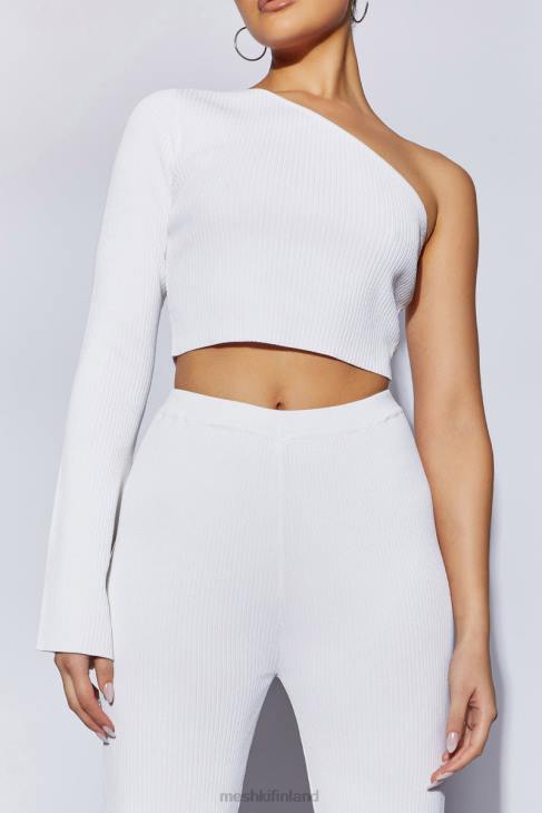 Meshki rue one shoulder flare sleeve crop toppi 40RL974 vaatetus valkoinen