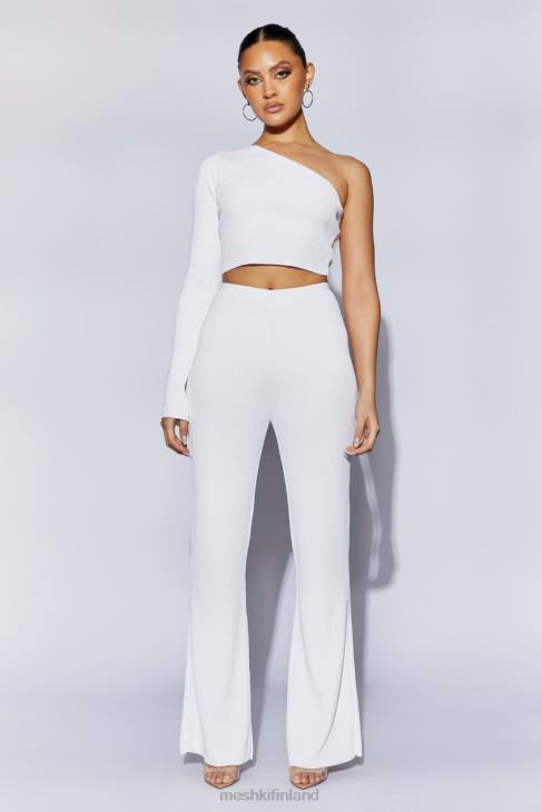 Meshki rue one shoulder flare sleeve crop toppi 40RL974 vaatetus valkoinen
