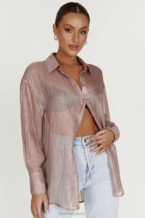 Meshki molly oversized läpinäkyvä irisoiva paita 40RL1105 vaatetus taupe