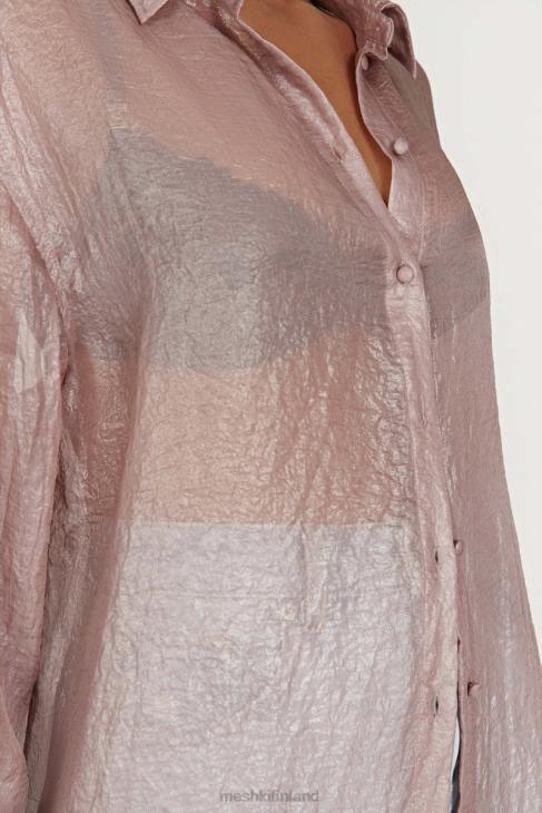 Meshki molly oversized läpinäkyvä irisoiva paita 40RL1105 vaatetus taupe
