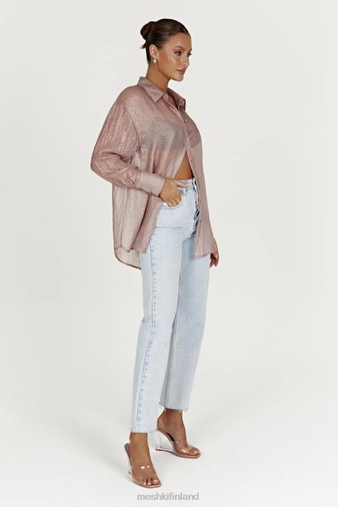 Meshki molly oversized läpinäkyvä irisoiva paita 40RL1105 vaatetus taupe