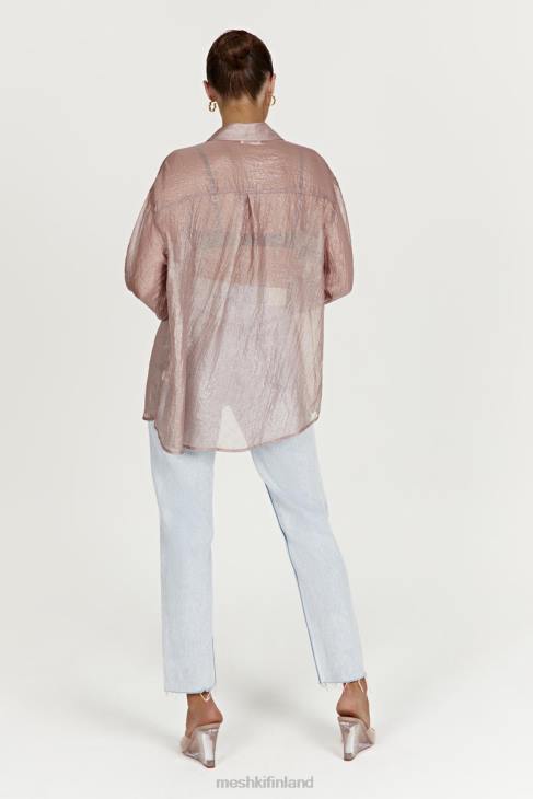 Meshki molly oversized läpinäkyvä irisoiva paita 40RL1105 vaatetus taupe