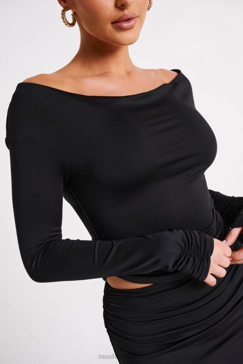 Meshki Emma kierrätetty nylon pitkähihainen toppi 40RL769 vaatetus musta
