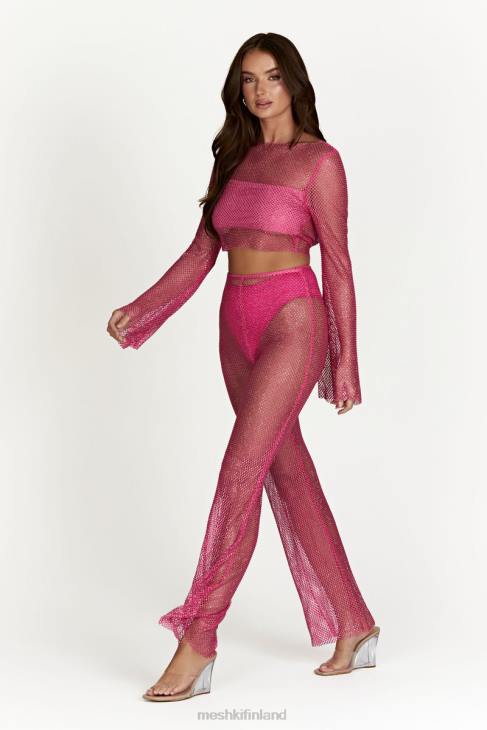 Meshki hilton diamante mesh-kopan yläosa 40RL969 vaatetus ruusun pinkki