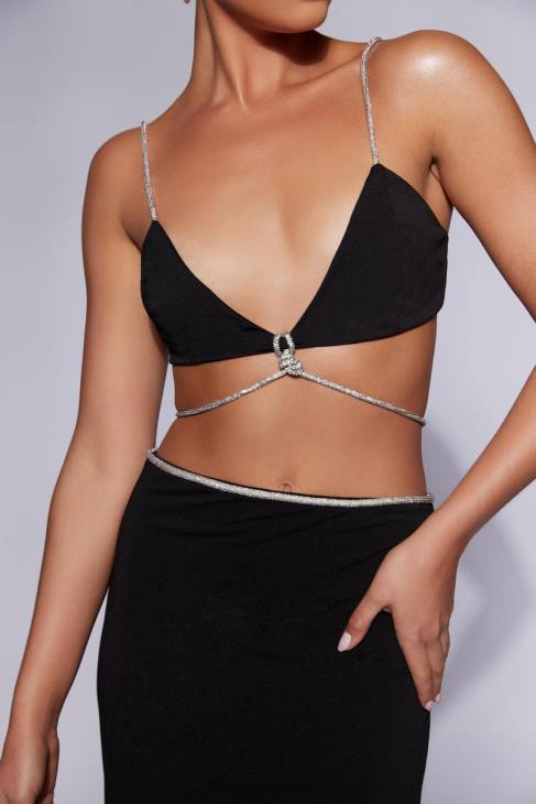Meshki sweeney diamante bralette toppi 40RL1097 vaatetus musta