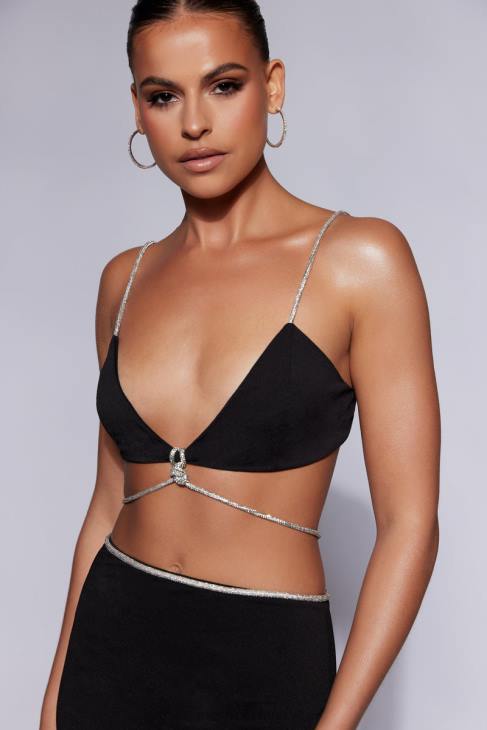 Meshki sweeney diamante bralette toppi 40RL1097 vaatetus musta